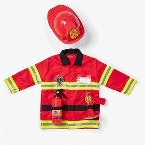 Melissa & Doug Fire Chief Role Play Costume (6-pc set) Firefighter, Ages 3-5
